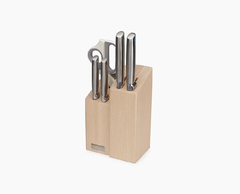 Elevate™ Fusion 5-piece Knife & Scissor Set with Beechwood Block