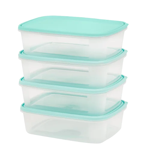 Everyday Set of 4 Food Boxes 1Litre Clear/Assorted - 35800