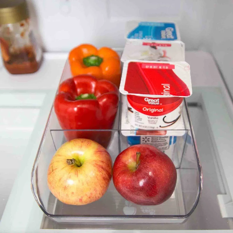 3 Compartment Plastic Fridge Bin, Clear