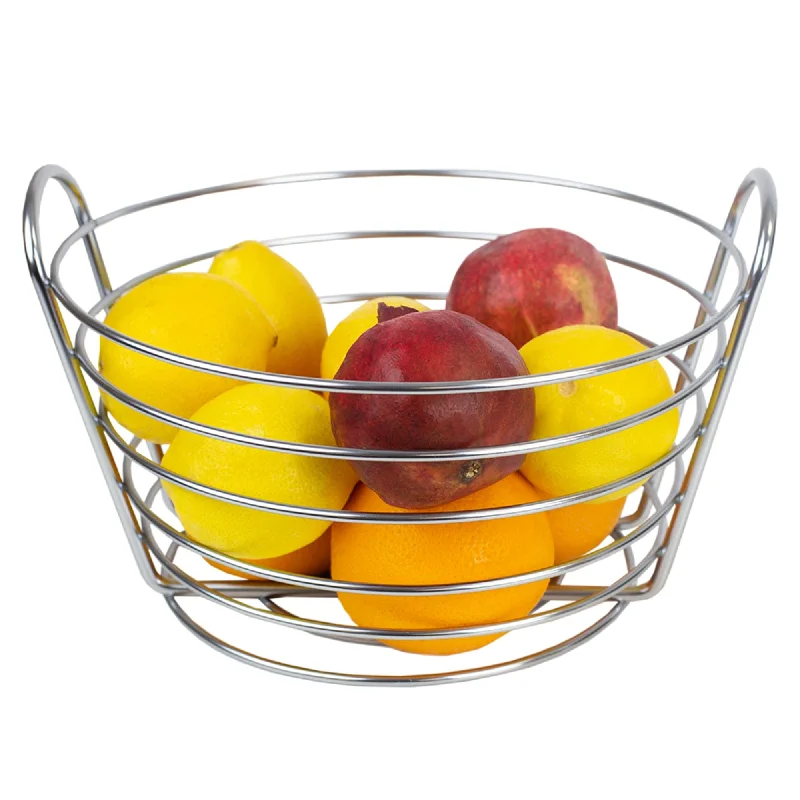 Simplicity Collection Fruit Basket, Satin Chrome