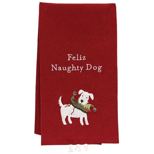 Feliz Naughty Dog Dish Towel