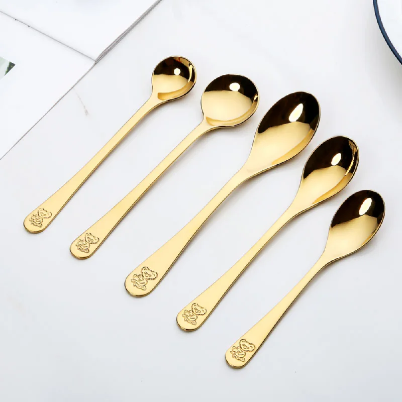 Food Grade Stainless Steel Teddy Bear Spoons