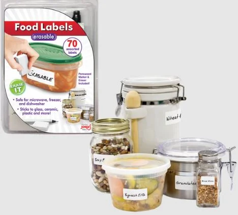 Jokari Food Labels Erasable - 70 Assorted Labels