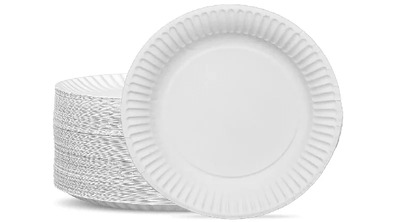 G4GADGET 100 Paper Plates 23cm - 9inch Paper Plates, Disposable Plates, Party Plates