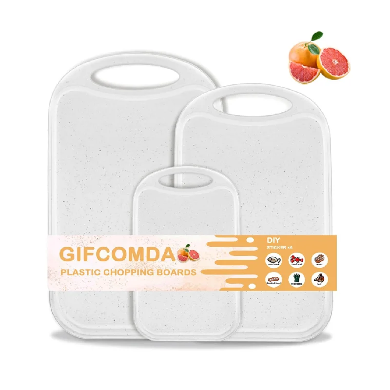 Gifcomda 3 Pcs Kitchen Cutting Board with Diy Stickers - Various