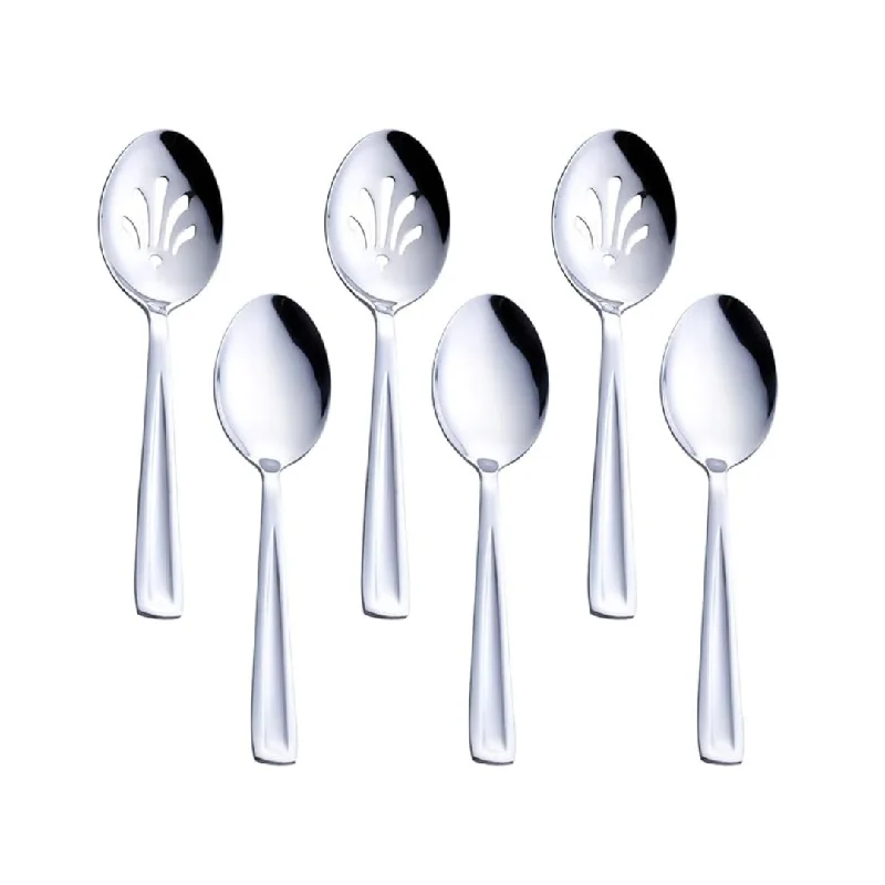 GoGeiLi 9.5" Stainless Steel Serving Spoon Set