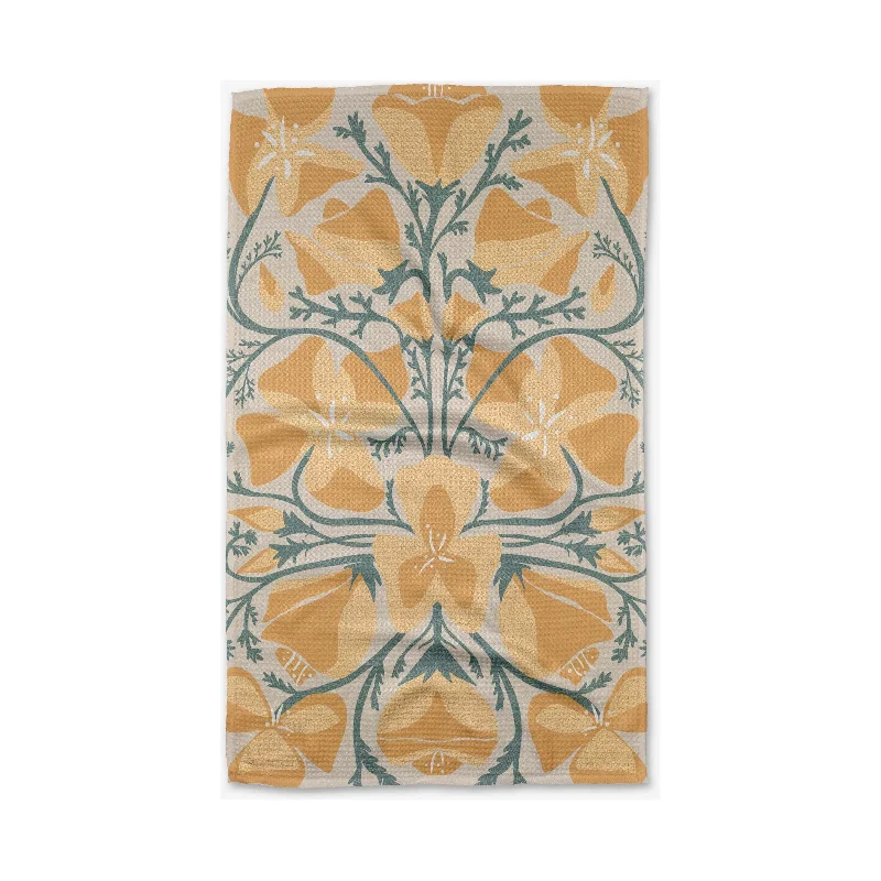 Golden Poppy Tea Towel