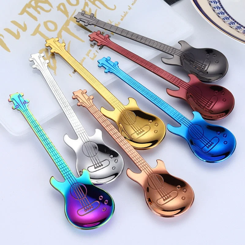 Guitar Shape Coffee Spoon Tea Spoon Kitchen Gadgets Drinking Accessory