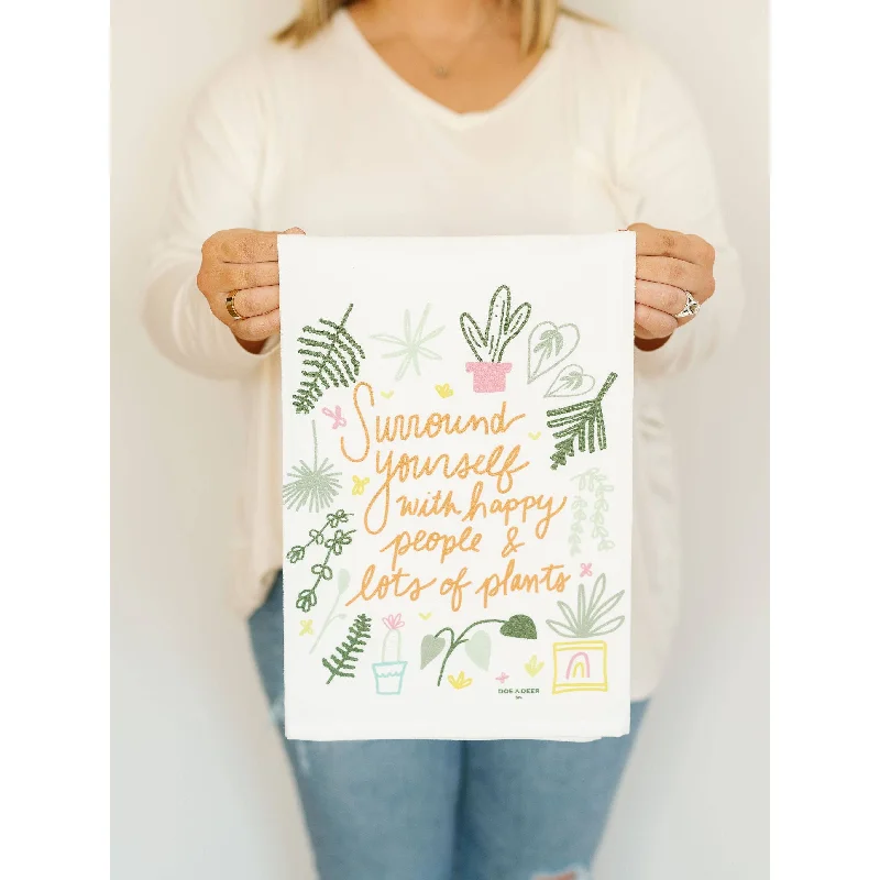 Happy People & Lots of Plants - Flour Sack Towel | Garden