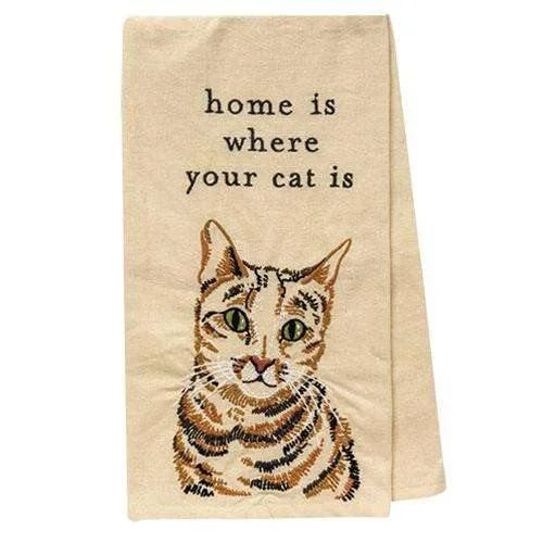 Home Is Where Your Cat Is Dish Towel