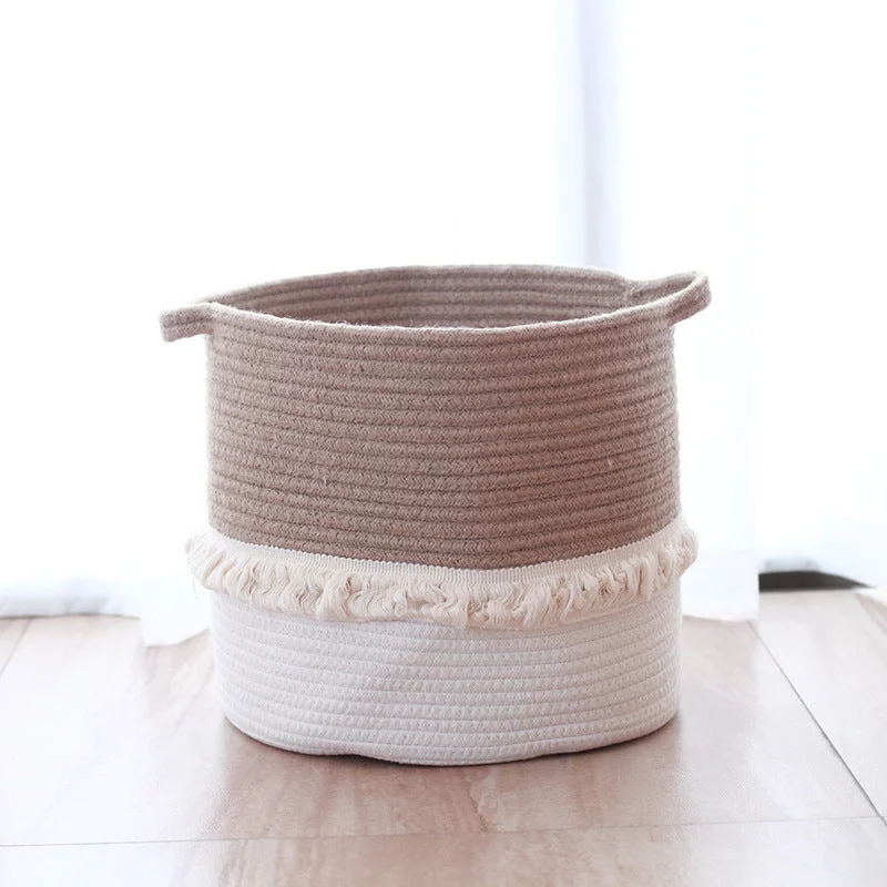 Jute Cotton Woven Storage Basket Storage Box Household Goods Toy Storage Bag