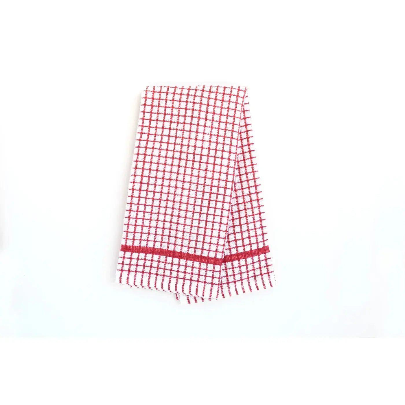 KAF Home Absorbent Terry Kitchen Dish Towel - Red Grid