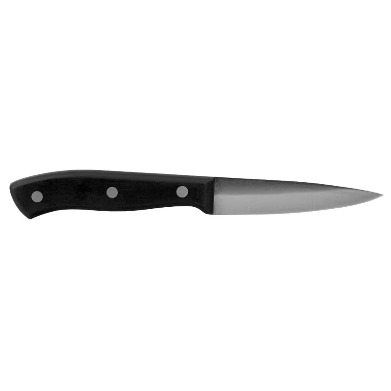 3.5" Stainless Steel Paring Knife with Contoured Bakelite Handle, Black