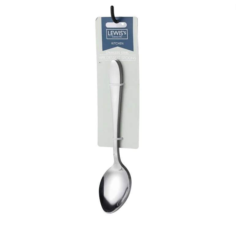 Lewis's Loose Cutlery Dessert Spoon - 4 Pack