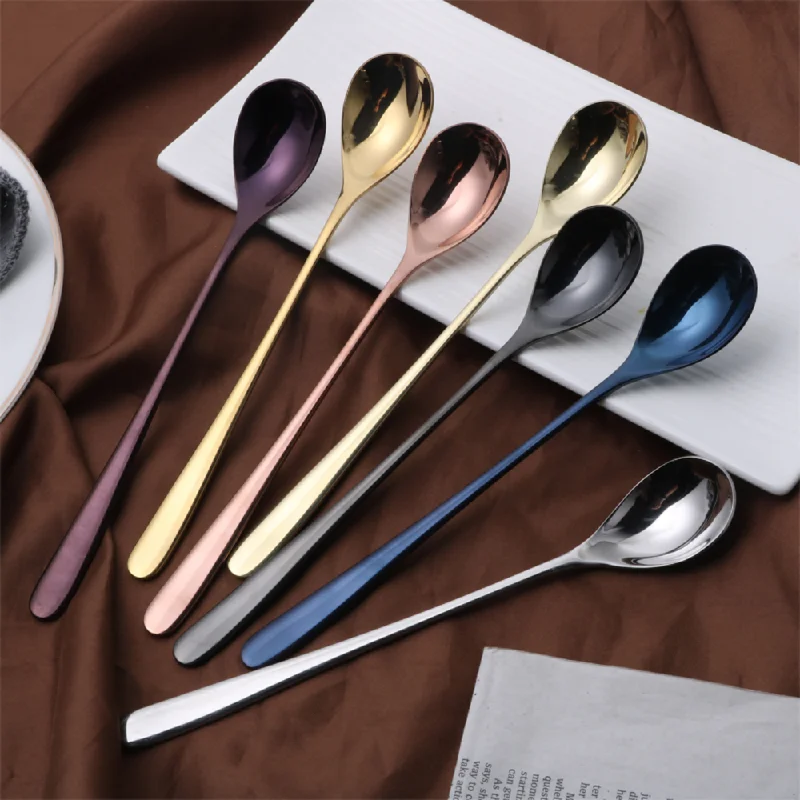 Long-Handled Stainless Steel Serving Spoons