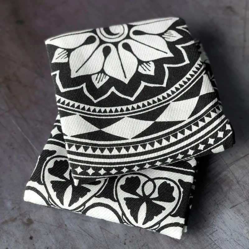 Matriarch Black & White Pattern Kitchen Towels