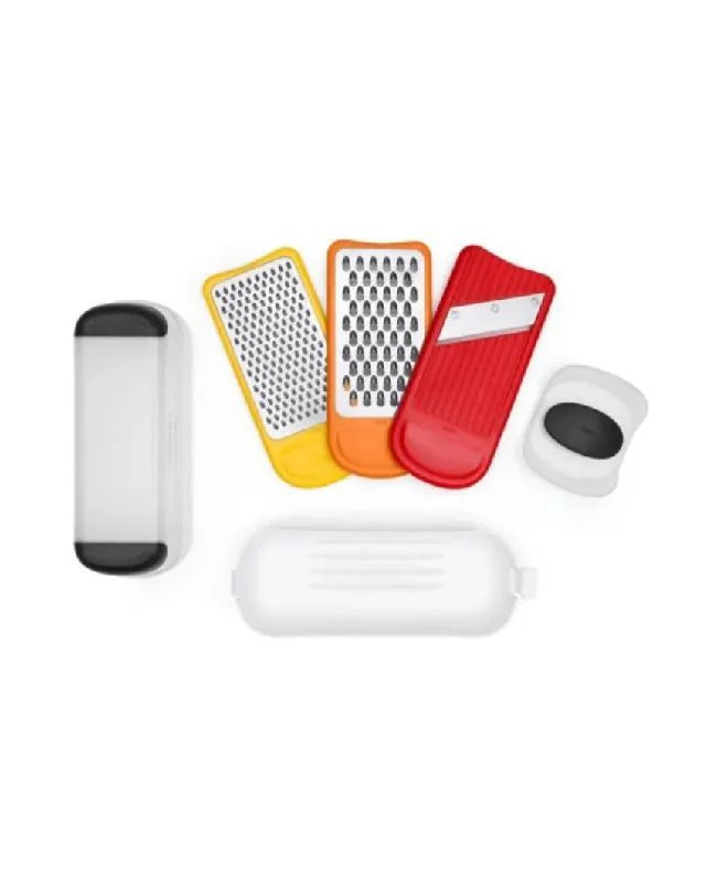 Modern Stainless Steel Mini Grater & Slicer Set | 8 x 3 inches