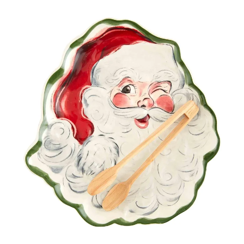 Mud Pie - Vintage Santa Cookie Plate Set