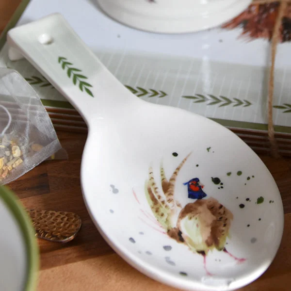 Rustic Pheasant Ceramic Spoon Rest