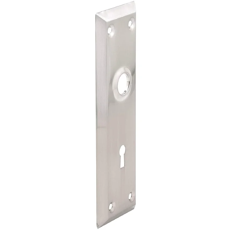 Prime-Line E 2718 Door Escutcheon Plates, Satin Nickel, White, 2 Pack