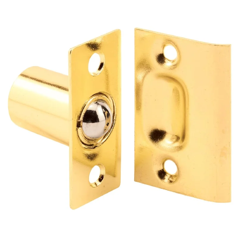 Prime-Line U 9132 27/32 In. Brass-Plated Housing And Plates, Steel Ball Catch