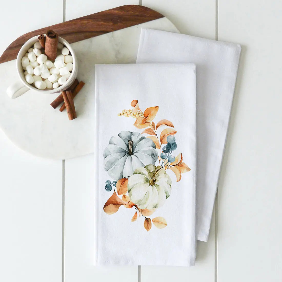 Pumpkin Floral Tea Towel