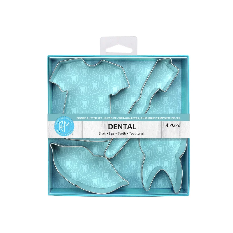 R&M International 4 Piece Dental Shapes Cookie Cutter Set