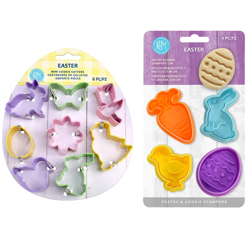 R&M International Mini Easter Cookie Cutter and Stamper Set