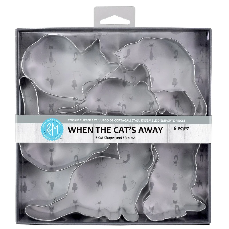 R&M International When The Cat's Away 5 Piece Cookie Cutter Set