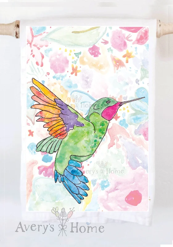 Ruby Throated Hummingbird Summer Kitchen Towel