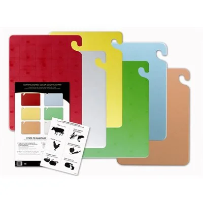 San Jamar 15" x 20" Cutting Board 6 Piece Set, Assorted Colours