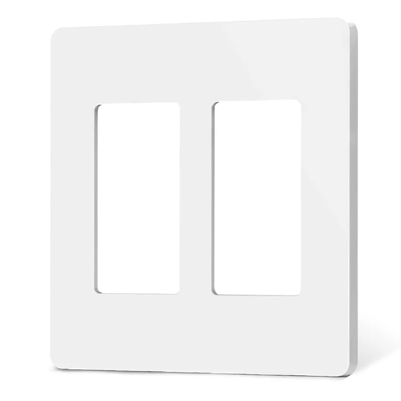 Screwless Decorator Wall Plates, Standard Size 2-Gang Light Switch Plate, Outl