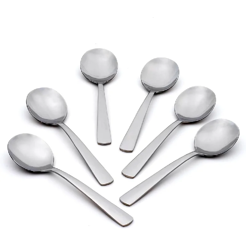 Set Of 6 Oneida Aptitude Soup Spoons