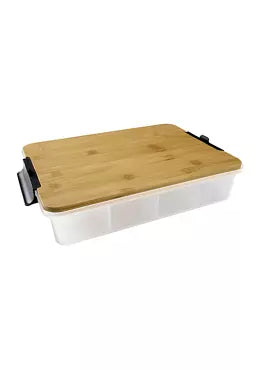 Snacklebox with Locking Bamboo Cutting Board Lid