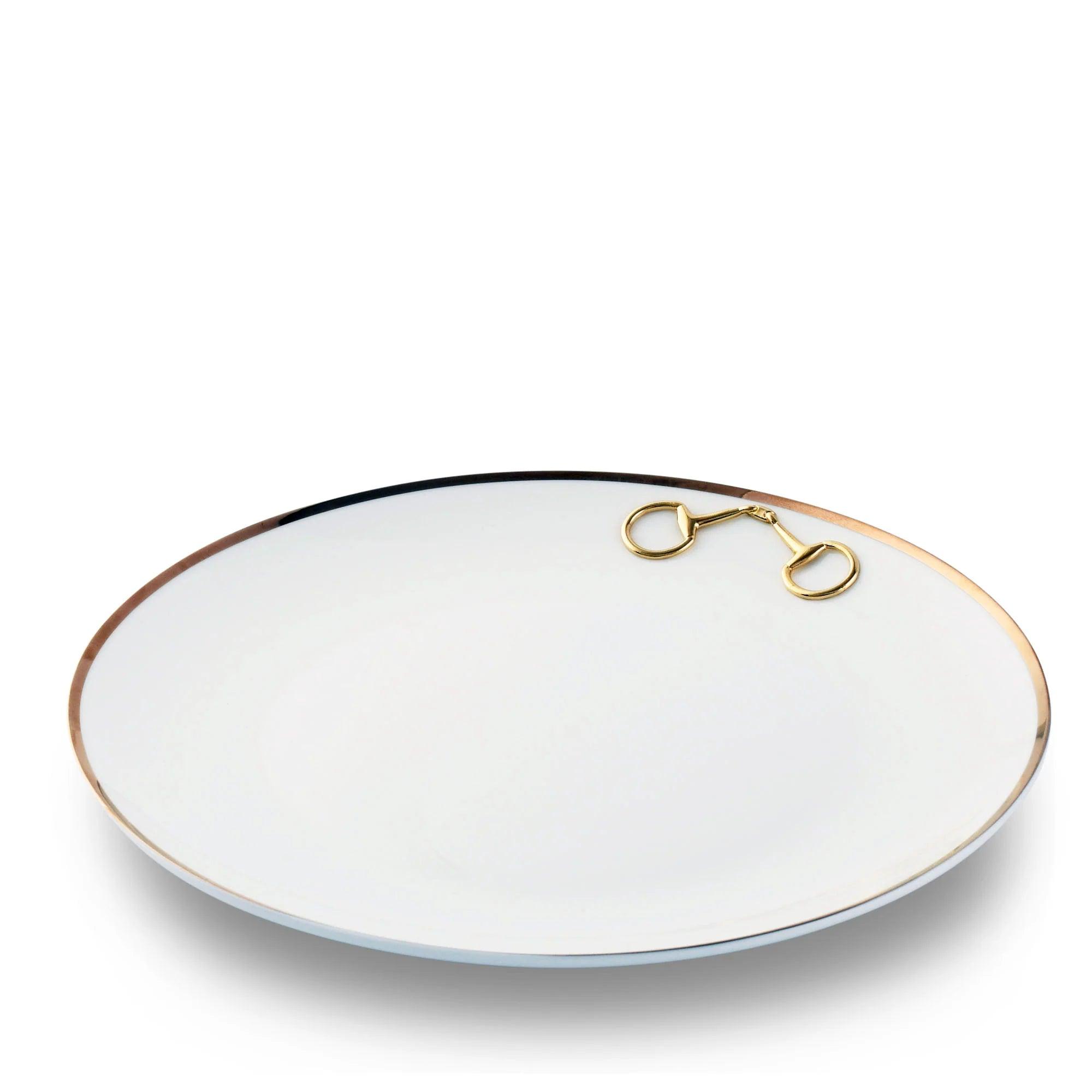 Snaffle Bit Gold Dinner Plate