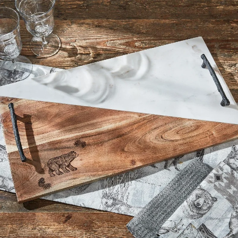 Summit Ridge Pine & Marble Charcuterie Tray