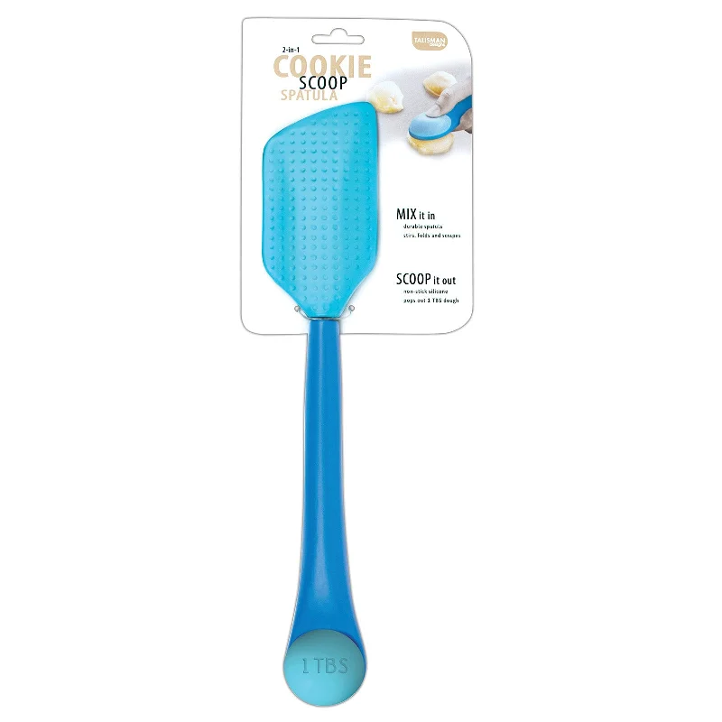 Talisman Designs 2-in-1 Cookie Scoop Spatula, Blue