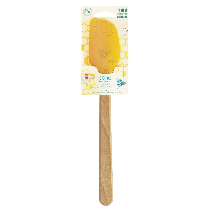 Talisman Designs Beechwood Small Silicone Spatula - Honey Bee Collection, Set of 1, Yellow