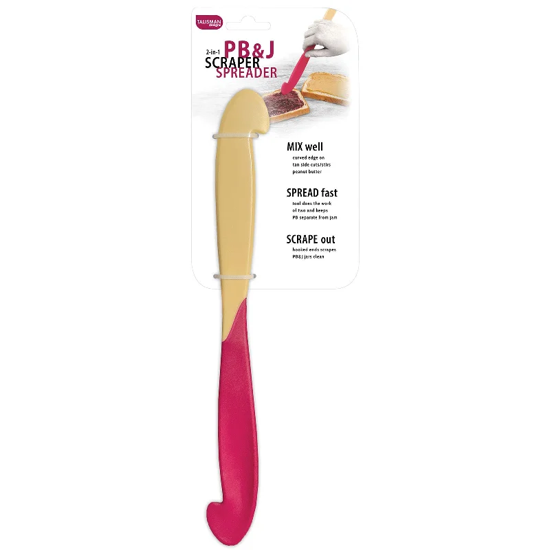 Talisman Designs PB& J Scraper Spreader, Red/Tan