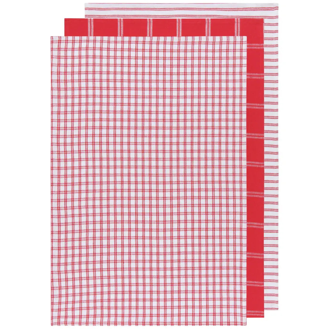 Tic Tac Toe Red Dishtowels Set of 3