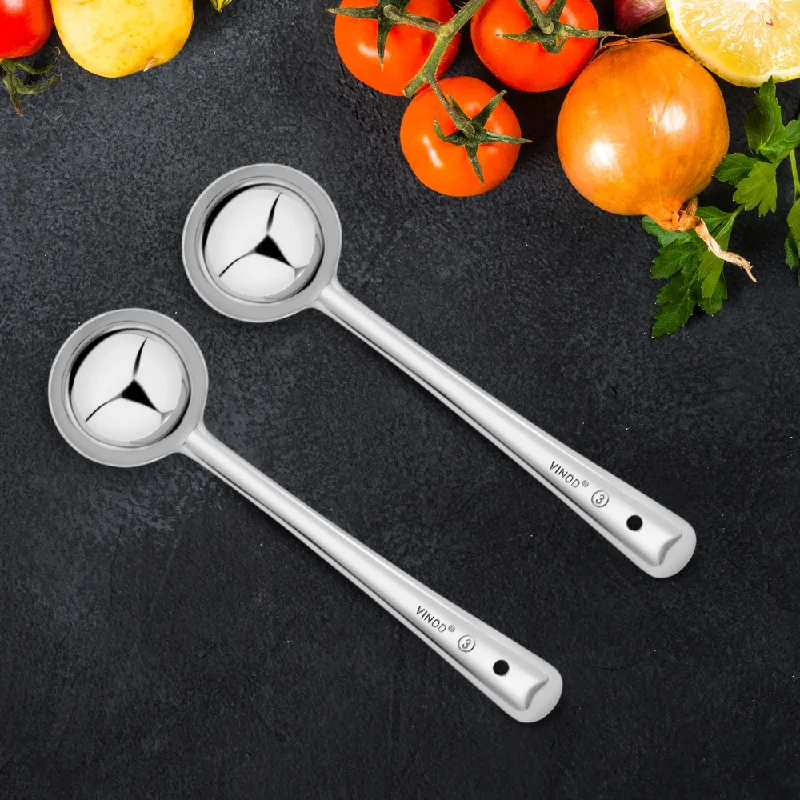 Vinod Stainless Steel Basting Serving Ladle, Serving Spoon / Karachi. Ideal for Gravies / Soups / Curries and Dishes - Set of 2,  Size 18cm, No 1