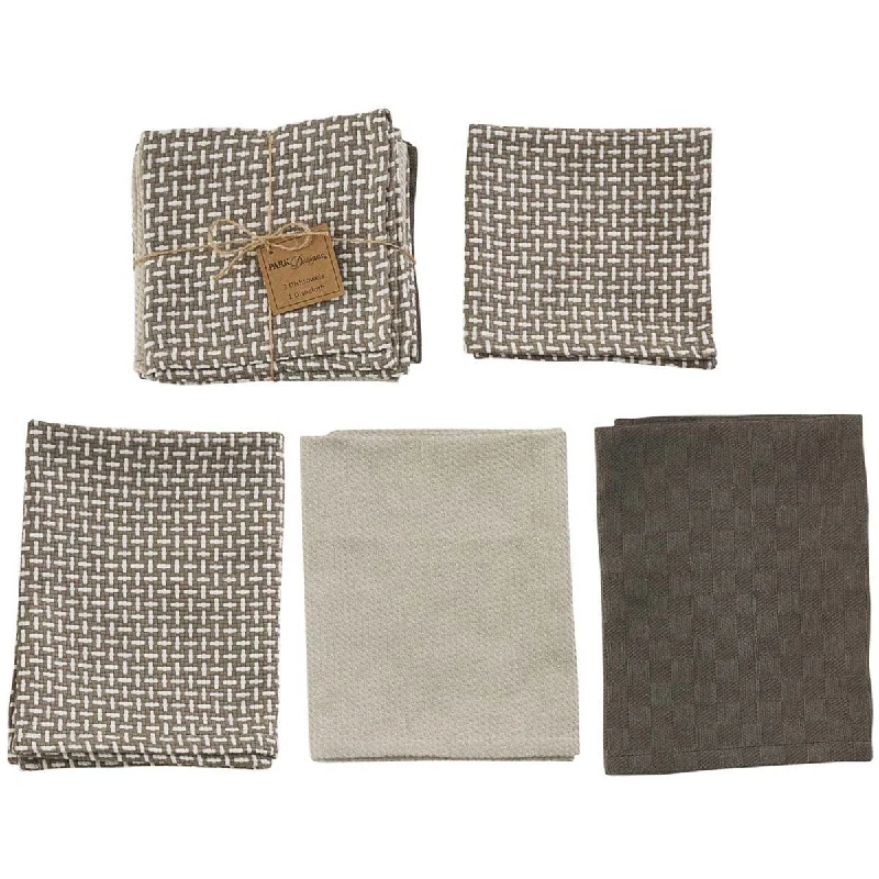 Weathered Oak 3 Dishtowels and 1 Dishcloth Set  Park Designs