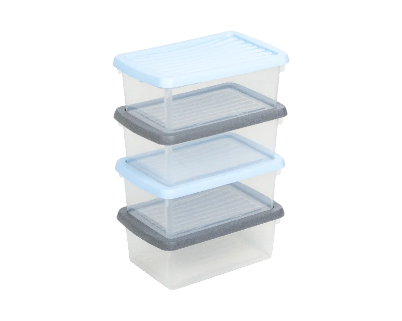 Wham box & lid 3.5L Set of each 4 clear/assorted - 13109