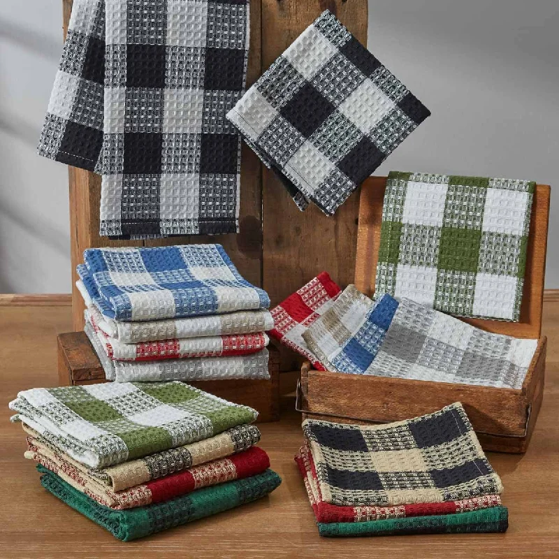 Wicklow Check Natural Dishcloths - Set of 6 Park Designs