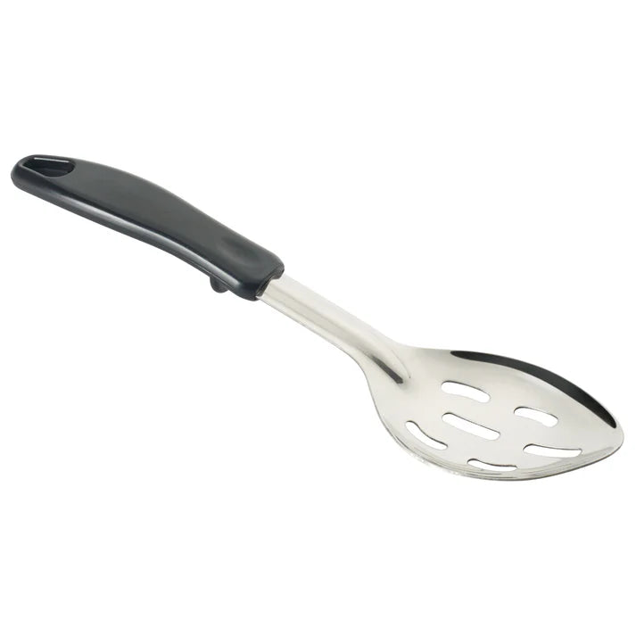 Winco 11" Slotted Basting Spoon with Black Handle - BHSP-11