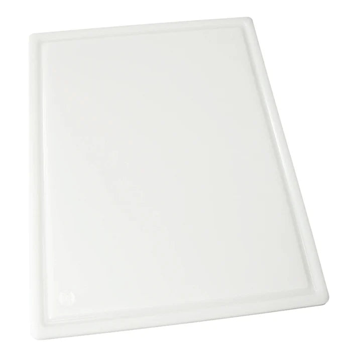 Winco 18" x 24" Cutting Board with Grooves, White - CBI-1824