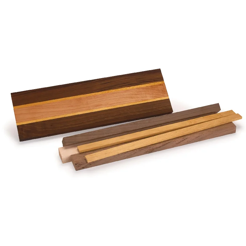 3/4" x 5" x 16" Walnut, Maple & Yellowheart Cutting Board Kit