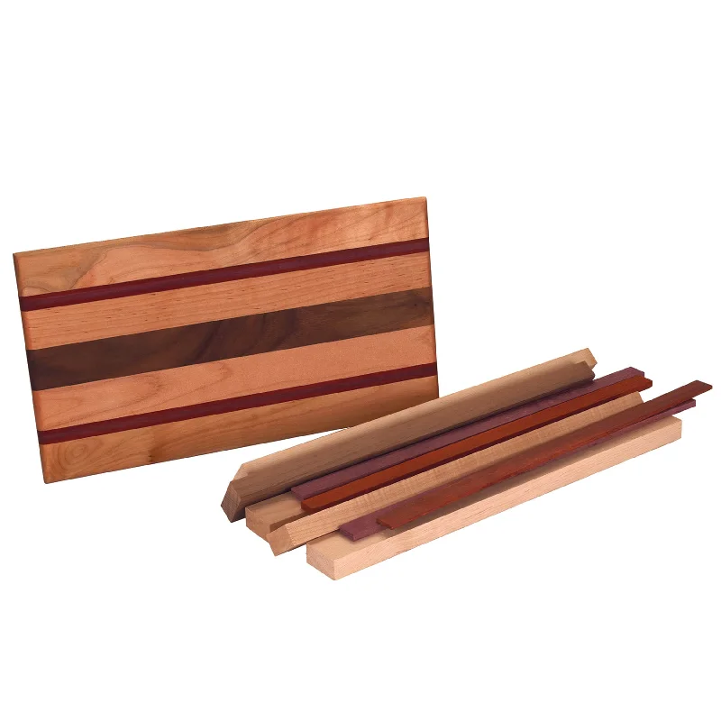 Bistro Cutting Board Kit - 3/4" x 8-1/2" x 16" - Maple, Padauk, Purpleheart & Walnut