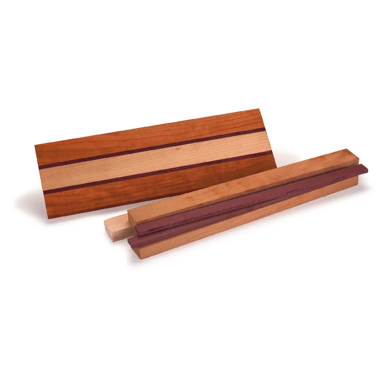 Cutting Board Kit - 3/4" x 5" x 16" - Cherry, Maple & Purpleheart