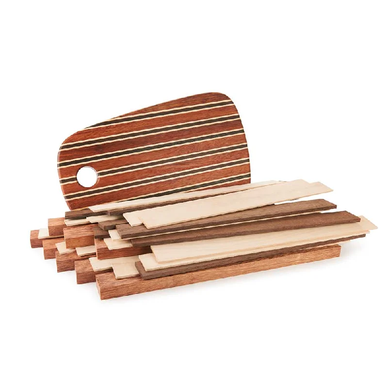 Exotic Cutting Board Kit - 1-1/2" x 10" x 16" - Andira, Hard Maple & Wenge